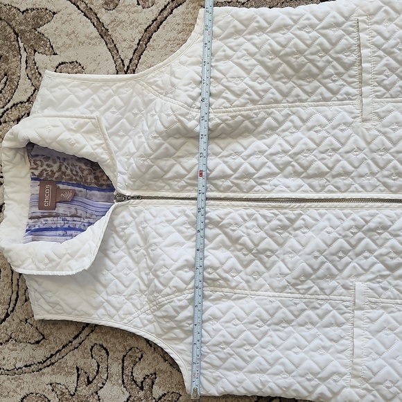 Chico's Vest Ivory Cream Quilted Women L 12 - Picture 3 of 14